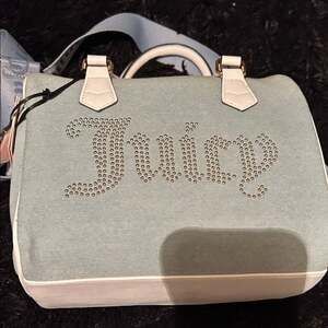 Juicy Couture Blue Satchel with White Trim